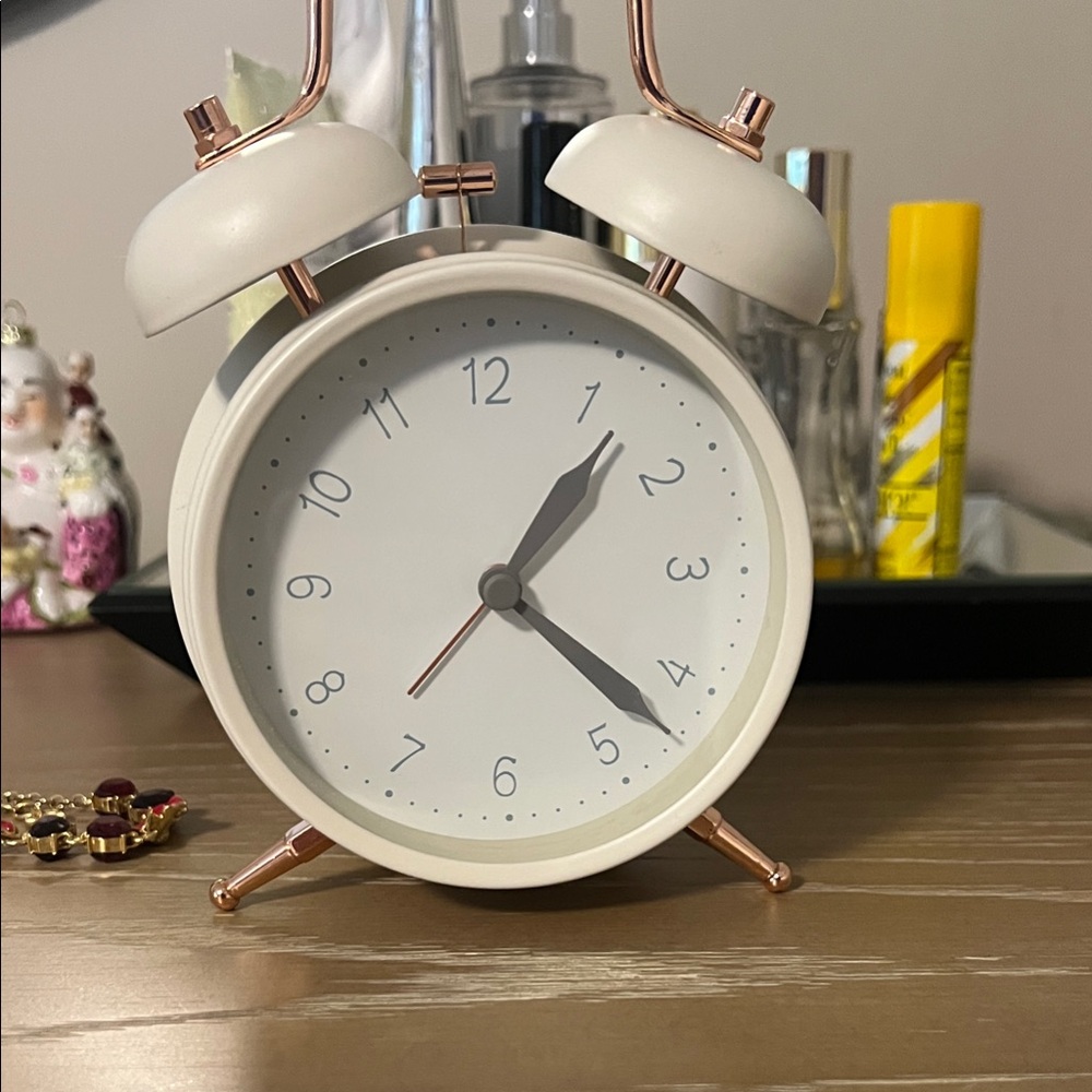 Classic cream and Gold alarm Clock